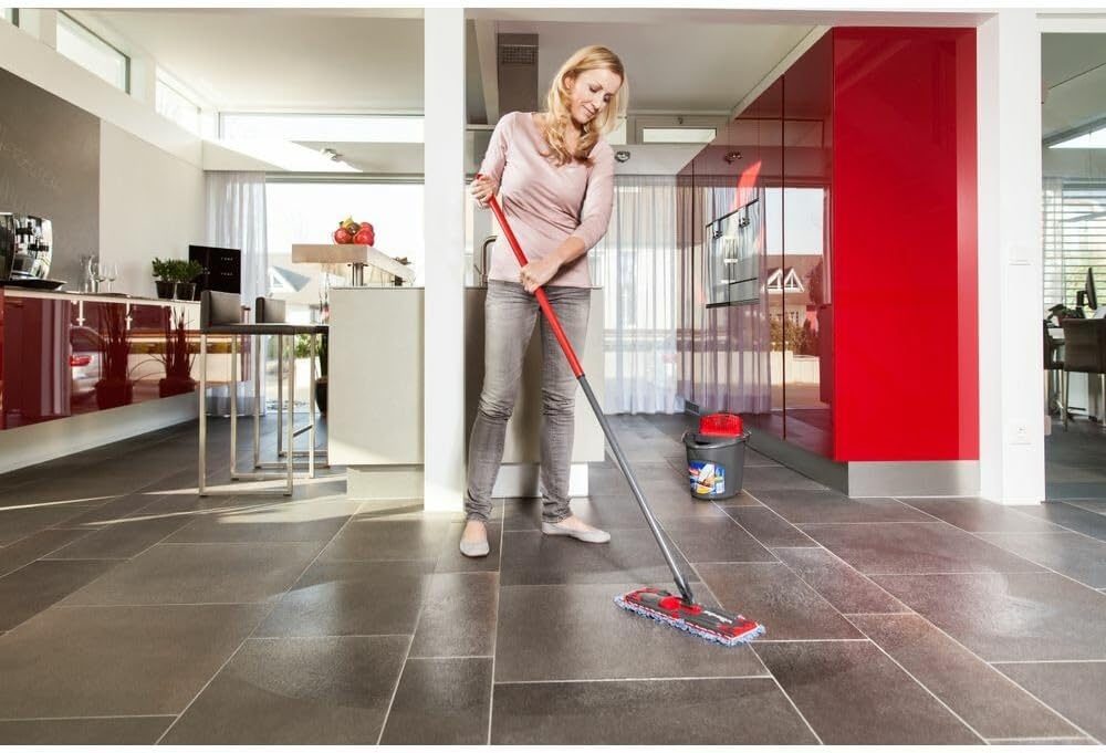 Vileda UltraMax Mopset - Vloerreiniger met Emmer en Uitwringer - Zwart/Rood