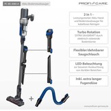 ProfiCare PC-BS 3085 A Draadloze Steelstofzuiger met Accu - Antraciet/Blauw