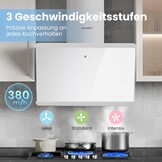 COMFEE CH60J64ET4A2W Wandafzuigkap 60 cm Wit - 380 m³/u