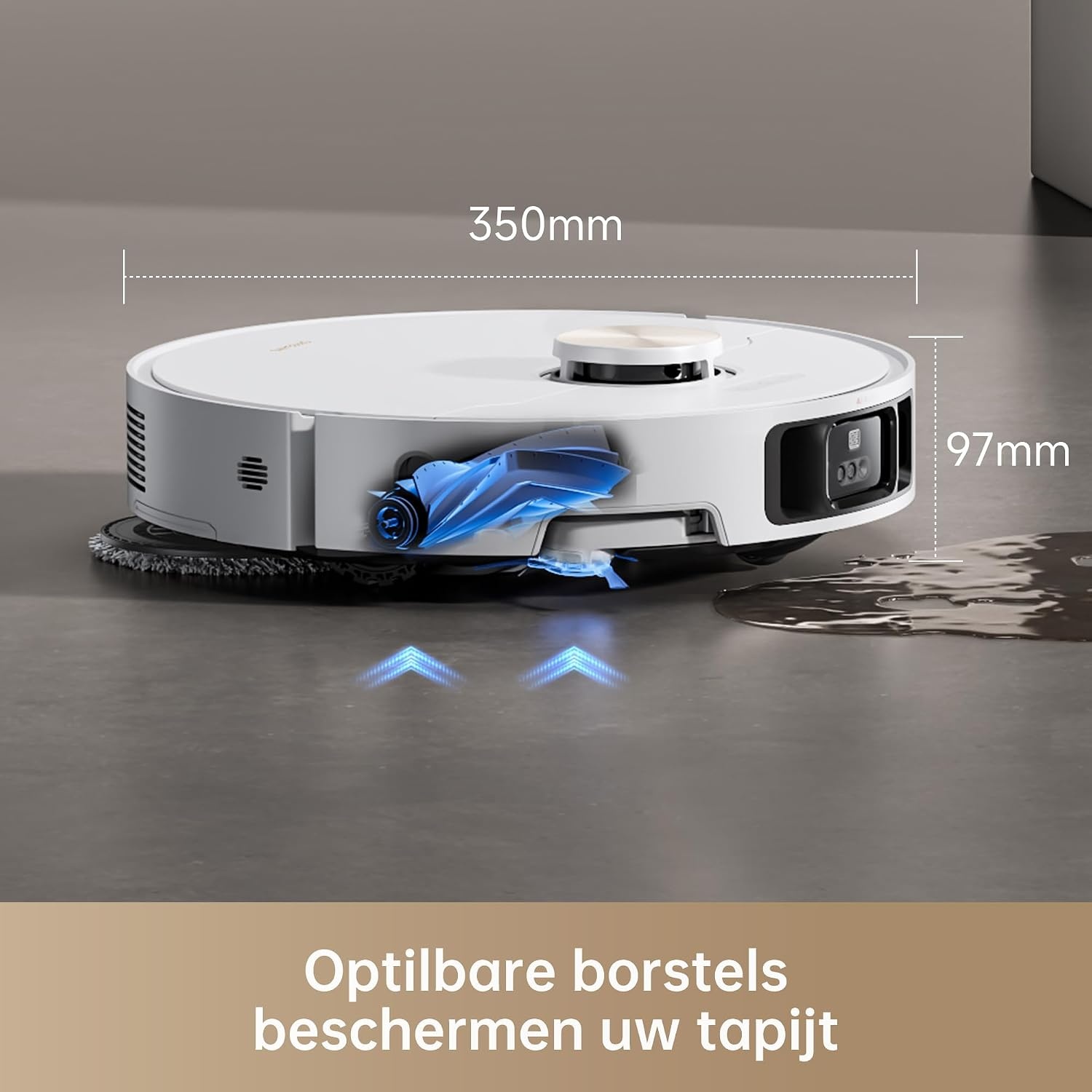 DREAME X40 Ultra Complete Robotstofzuiger met afneembare en optilbare dweil,uitgebreide reiniging met zijborstels, zuigkracht van 12.000 Pa, zelfreinigende dweil en wasbord van 70 ℃,automatisch legen