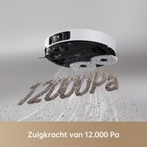 DREAME X40 Ultra Complete Robotstofzuiger met afneembare en optilbare dweil,uitgebreide reiniging met zijborstels, zuigkracht van 12.000 Pa, zelfreinigende dweil en wasbord van 70 ℃,automatisch legen