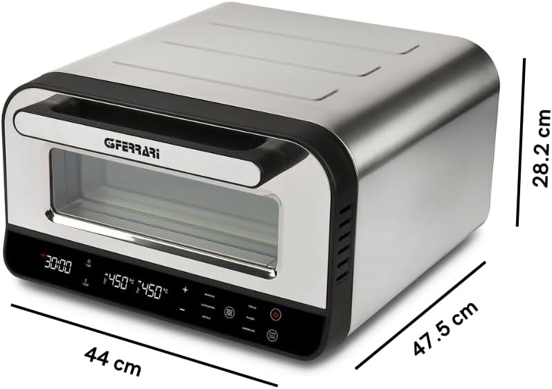 G3 Ferrari Pizza Pro G10204 Pizzaoven - 1700W - 450°C - Met vuurvaste steen - RVS