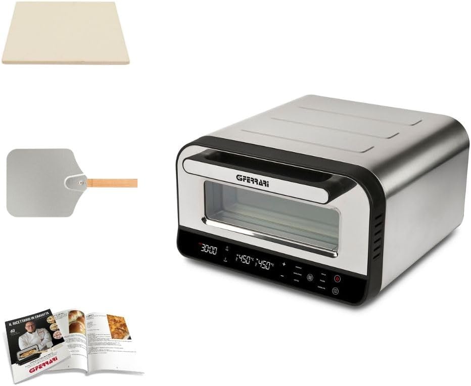 G3 Ferrari Pizza Pro G10204 Pizzaoven - 1700W - 450°C - Met vuurvaste steen - RVS