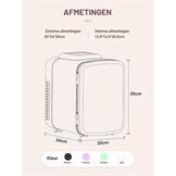 Minikoelkast 4 liter, draagbare AC+DC-stroomkoeler en warmer, draagbare kleine koelkast voor slaapkamers, auto's, kantoren; huidverzorging, make-up, cosmetica, voedsel (zwart, 4 L)