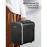 Minikoelkast 4 liter, draagbare AC+DC-stroomkoeler en warmer, draagbare kleine koelkast voor slaapkamers, auto's, kantoren; huidverzorging, make-up, cosmetica, voedsel (zwart, 4 L)