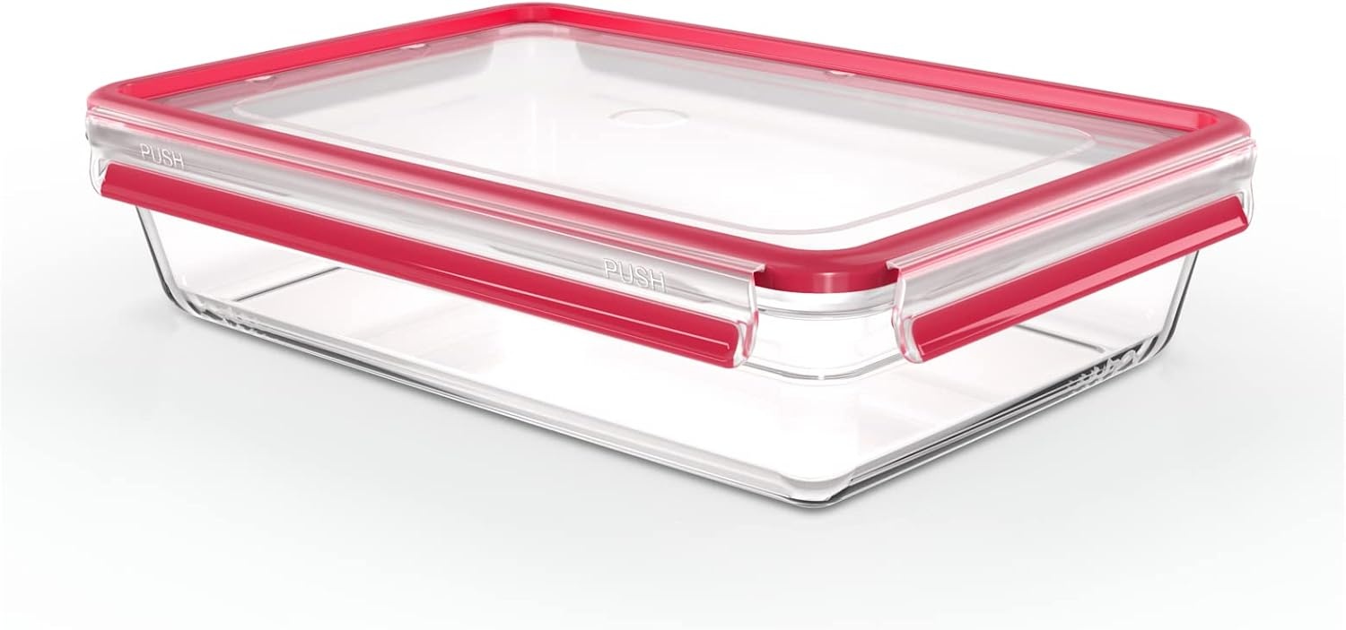 Emsa Clip & Close Glazen vershouddoos, 3 liter, stapelbaar N10412 - Maat 3 l