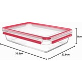 Emsa Clip & Close Glazen vershouddoos, 3 liter, stapelbaar N10412 - Maat 3 l