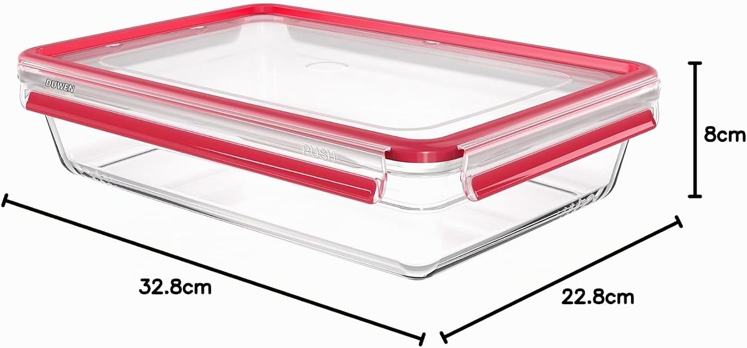 Emsa Clip & Close Glazen vershouddoos, 3 liter, stapelbaar N10412 - Maat 3 l