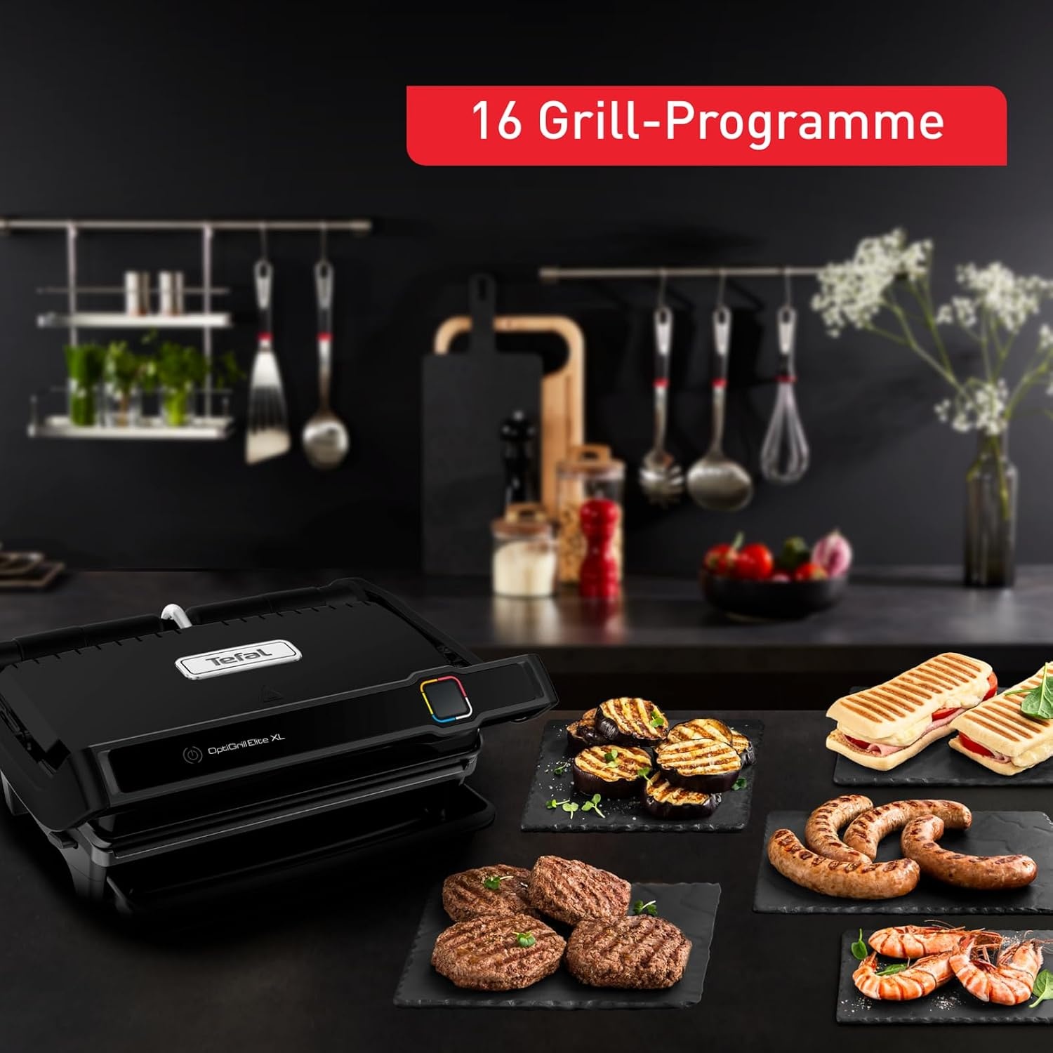 Tefal OptiGrill Elite XL Slimme contactgrill met grillassistent GC7608