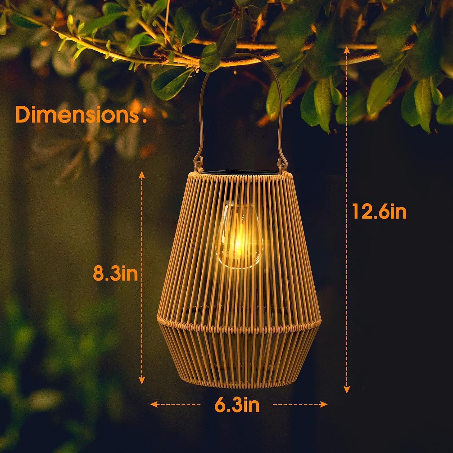 Zonneverlichting voor buiten, tuin, vintage hangende lantaarns op zonne-energie - waterdichte buitenverlichting op zonne-energie voor Halloween, kerstversiering, terras en paddecoratie