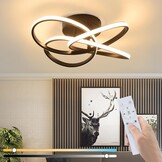 Homefire plafondlamp LED plafondlamp woonkamer 46W dimbaar zwart