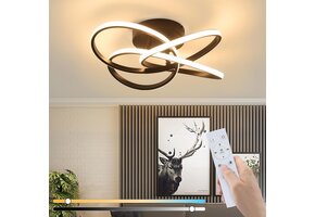 Zwarte LED Plafondlamp Bloem 46W Dimbare Kleurtemperatuur - 34% Korting