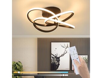 Homefire plafondlamp LED plafondlamp woonkamer 46W dimbaar zwart