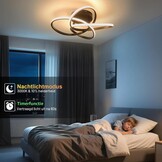 Homefire plafondlamp LED plafondlamp woonkamer 46W dimbaar zwart