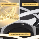 Homefire plafondlamp LED plafondlamp woonkamer 46W dimbaar zwart