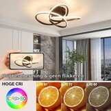Homefire plafondlamp LED plafondlamp woonkamer 46W dimbaar zwart