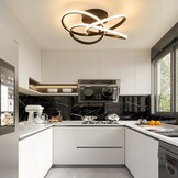 Homefire plafondlamp LED plafondlamp woonkamer 46W dimbaar zwart