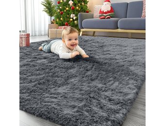 Homaxy Grote, zachte, antislip, wasbare vloermat met hoge pluche, voor woonkamer, slaapkamer, kinderkamer en kinderkamer, 200 x 280 cm