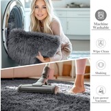 Homaxy Grote, zachte, antislip, wasbare vloermat met hoge pluche, voor woonkamer, slaapkamer, kinderkamer en kinderkamer, 200 x 280 cm