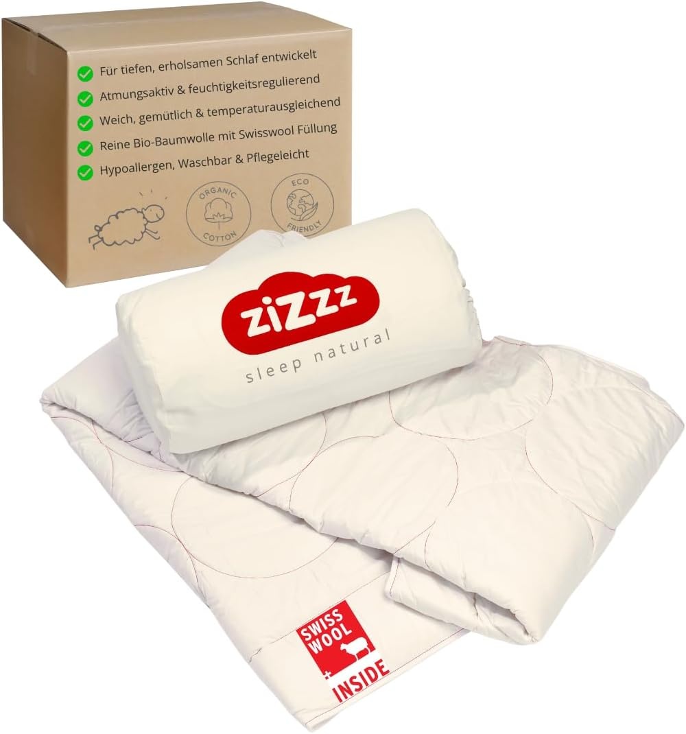 Zizzz Premium Wol Deken – Zachte en Warme Swisswool, Perfect voor 4 Seizoenen - Maat 220 x 240 cm