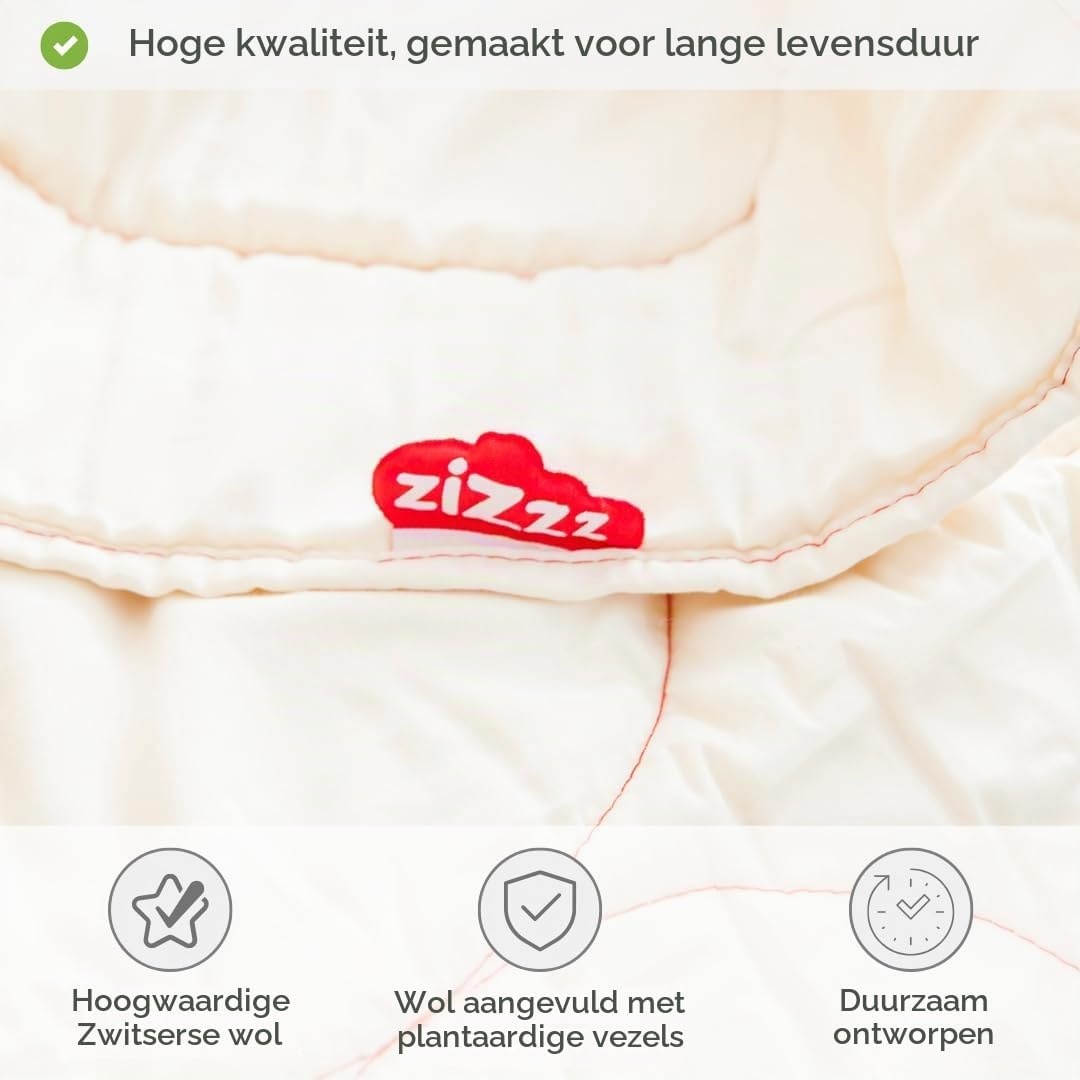 Zizzz Premium Wol Deken – Zachte en Warme Swisswool, Perfect voor 4 Seizoenen - Maat 220 x 240 cm