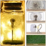 JIZZU Wensvervuller, Echte Paardenbloem In Glas Met Geschenkdoos, Geluksbrenger Kerstcadeaus Geschenken voor Vrouwen & Vriendin, Wensvoucher Beschermengel Handgemaakt, Bloemencadeau