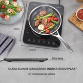 CASO ProSlim 2000 Mobiele inductiekookplaat, 2000 W, inductiekookplaat, 10 vermogens- en temperatuurniveaus, touch, led-display, kookplaat auto-offerherkenning, timer, oververhittingsbeveiliging