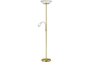 Staande lamp Gerry - Mat Messing & Wit Glas - 34% Korting