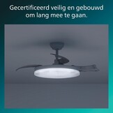 Philips LED, Bliss Plafondventilator met LED-lamp, Ø106 cm, Zwart