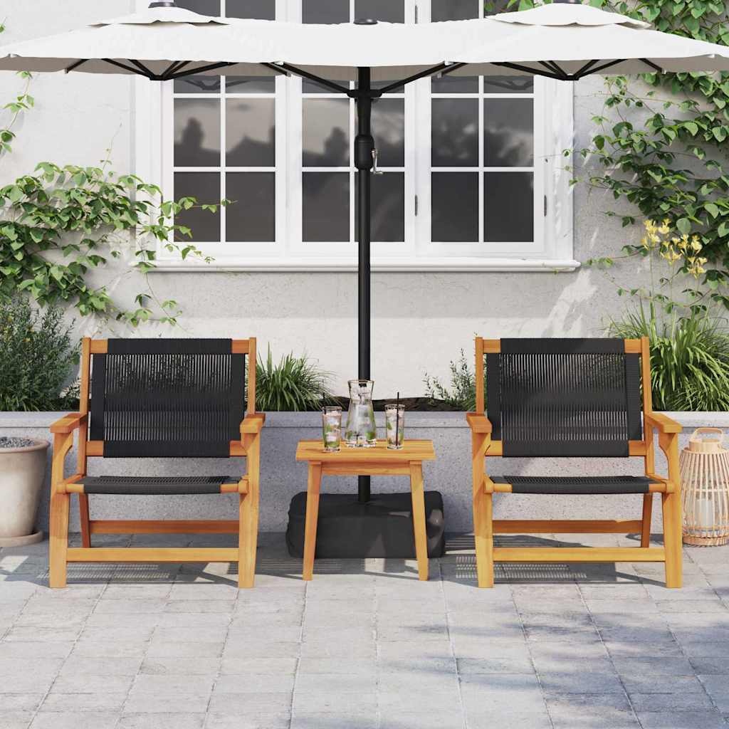 vidaXL Tuin Relax Stoel 2 st Zwart Massief Acaciahout
