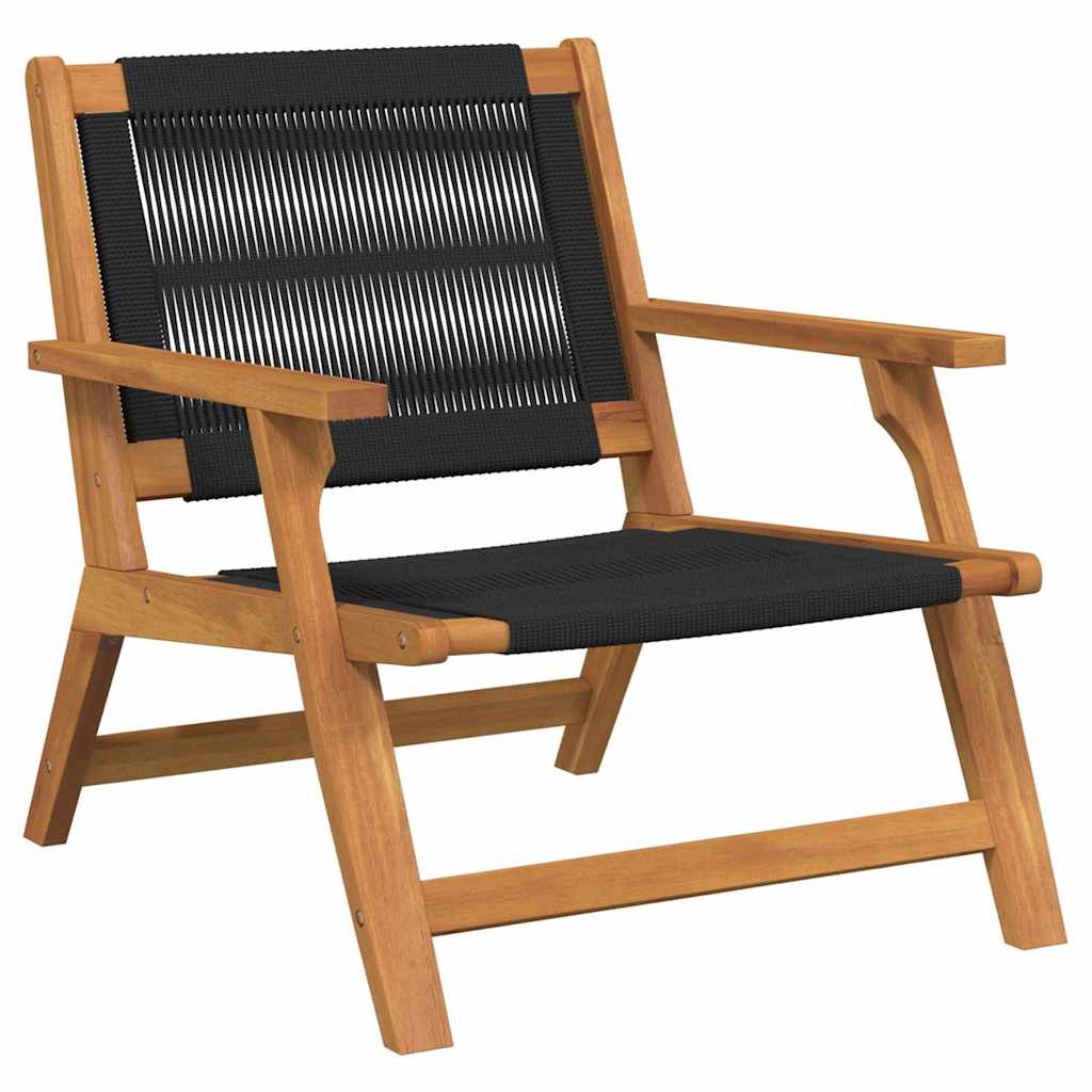 vidaXL Tuin Relax Stoel 2 st Zwart Massief Acaciahout