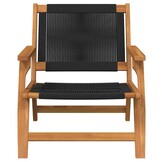vidaXL Tuin Relax Stoel 2 st Zwart Massief Acaciahout