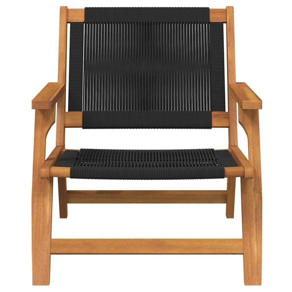 vidaXL Tuin Relax Stoel 2 st Zwart Massief Acaciahout