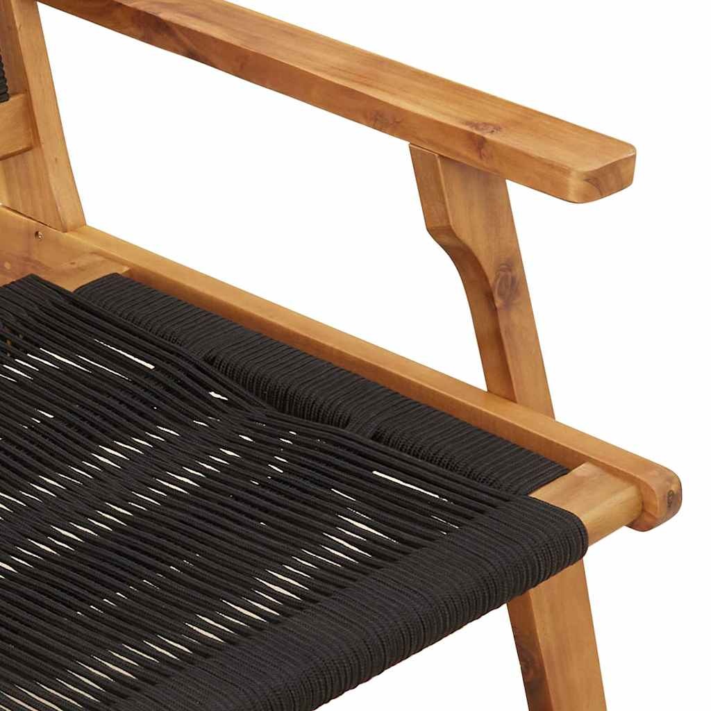 vidaXL Tuin Relax Stoel 2 st Zwart Massief Acaciahout