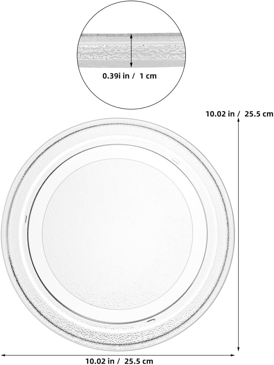 Angoily Draaiplateau van glas 25,5 cm voor magnetron, hittebestendig, onbreekbaar, vervangende draaiplaat, gemakkelijk te reinigen