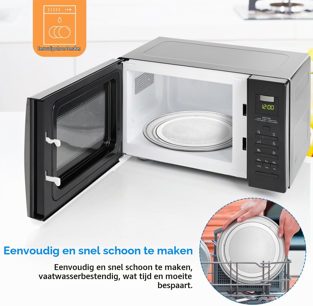 Angoily Draaiplateau van glas 25,5 cm voor magnetron, hittebestendig, onbreekbaar, vervangende draaiplaat, gemakkelijk te reinigen
