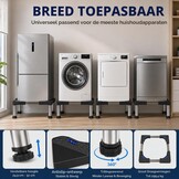 Wasmachine-onderstel, wasmachinekast, voetstuk voor koelkast, droger en vriezer, berenbelasting, 150 kg, verstelbare breedte hoogte (40-60 cm, 13-16 cm)