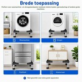 Wasmachine-onderstel, wasmachinekast, voetstuk voor koelkast, droger en vriezer, berenbelasting, 150 kg, verstelbare breedte hoogte (40-60 cm, 13-16 cm)