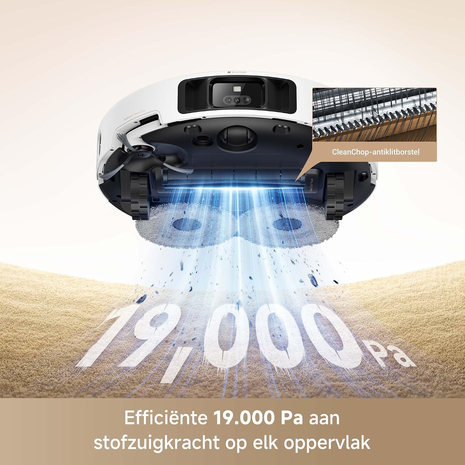 Mova P50Pro Ultra Robotstofzuiger met Flexibele Dweil