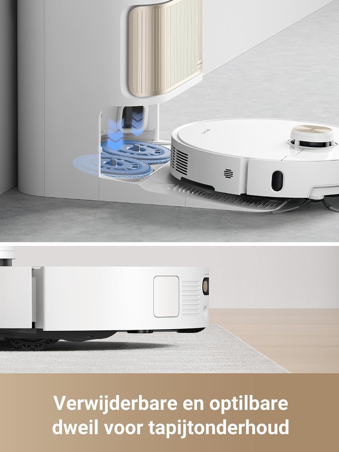 DREAME L40 Ultra Robotstofzuiger met afneembare en optilbare dweil,uitschuifbare en optilbare zijborstel,11.000Pa zuigkracht,65℃ dweil en wasbord zelfreinigend,automatisch legen,automatisch bijvullen