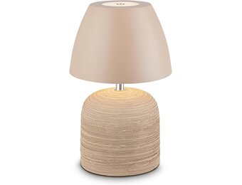 BRILONER - Led-tafellamp, draadloos, IP44 met touch, dimbaar, keramische voet, bedlampje, leeslamp, led-lamp, decoratieve lamp, tafellamp, acculamp, buitenlamp, 13,5 x 22 cm, beige