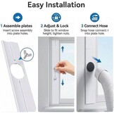 Raamafdichting airconditioningplaat voor mobiele airconditioners, 4 stuks raamairconditioning, afdichtingsset, raamdoorvoer airconditioning, voor airconditioning, afvoerslang 150 mm voor schuiframen