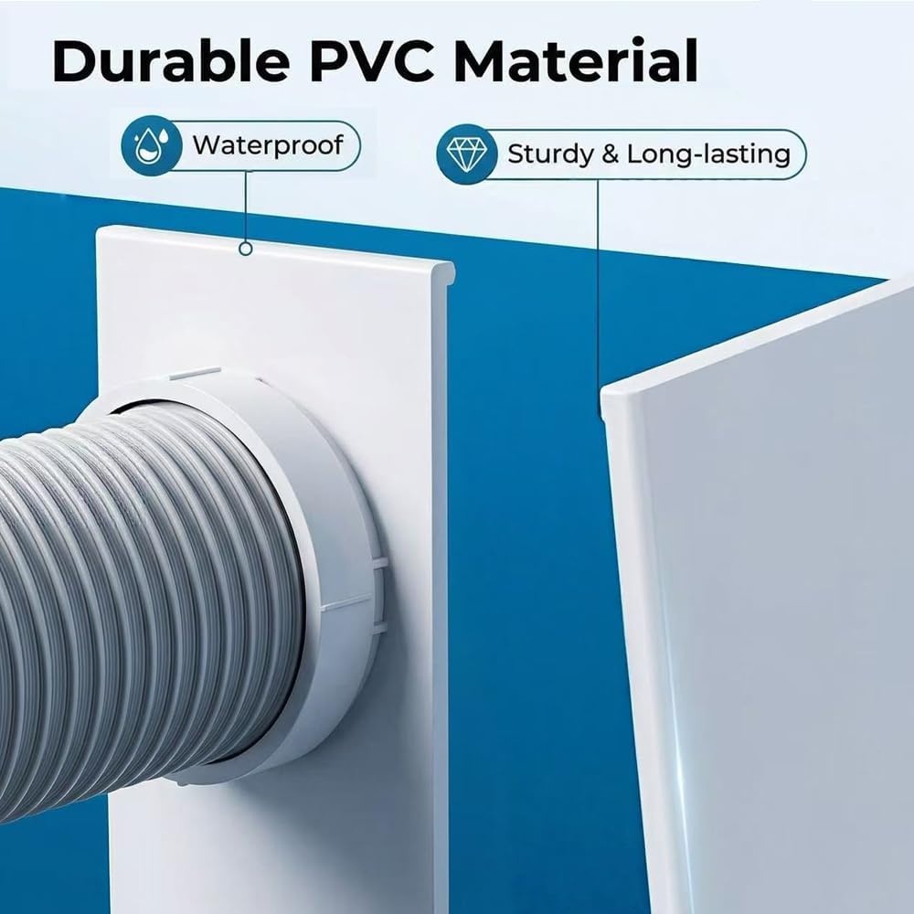 Raamafdichting airconditioningplaat voor mobiele airconditioners, 4 stuks raamairconditioning, afdichtingsset, raamdoorvoer airconditioning, voor airconditioning, afvoerslang 150 mm voor schuiframen