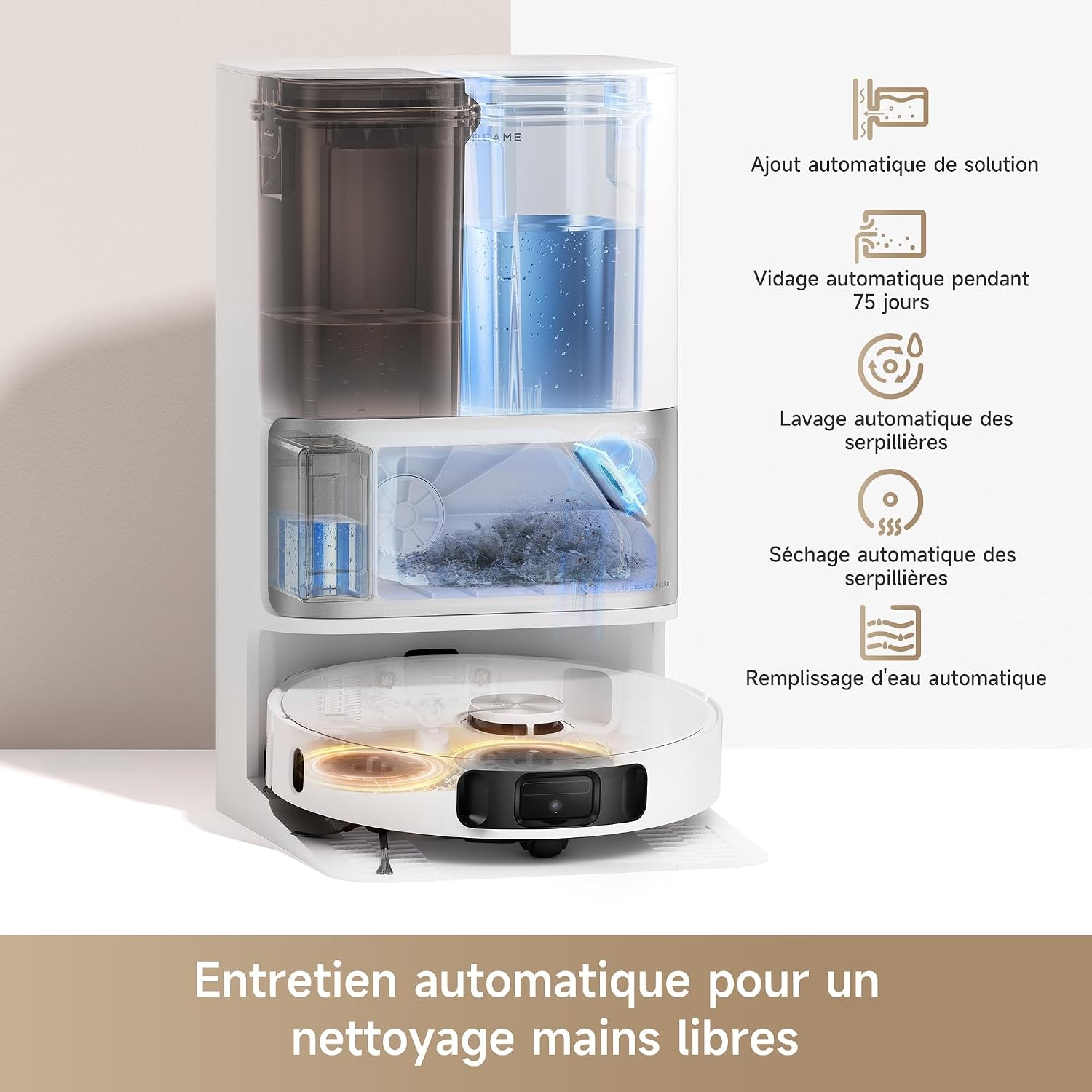 Dreame L10s Ultra Gen 2 Robotstofzuiger met Dweilfunctie - 10.000 Pa - Wit