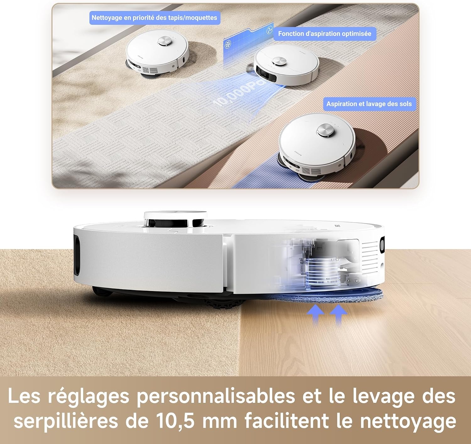 Dreame L10s Ultra Gen 2 Robotstofzuiger met Dweilfunctie - 10.000 Pa - Wit