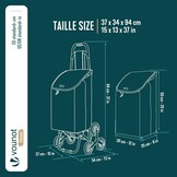 VOUNOT Boodschappentrolley met 6 wielen met waterdicht vak, opvouwbare marktwagen, 2-in-1, tas van Oxford, trolley, trap, grijs