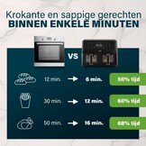 Princess XXL airfryer met dubbele mand - 11 L - BPA- en PFAS-vrij - Gesynchroniseerd kookuiteinde - 8 programma's - Kijkvenster - 2400 W - 182276