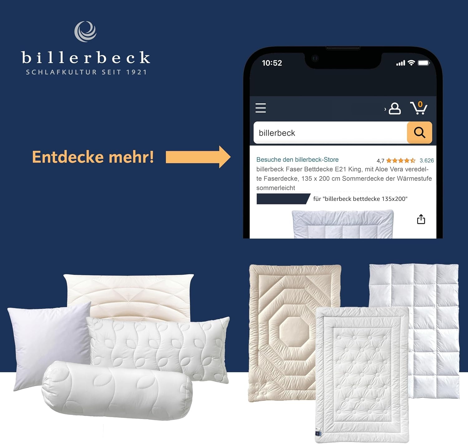 Billerbeck dekbed, katoen, wit, 135 x 200 cm, per stuk - Maat 135 x 200 cm