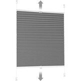 Sekey Plissé verduistering zonder boren, venster plissé klembevestiging jaloezie, verstijfd, ondoorzichtige zonwering, rolgordijn, 50 x 130 cm, grijs