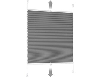 Sekey Plissé verduistering zonder boren, venster plissé klembevestiging jaloezie, verstijfd, ondoorzichtige zonwering, rolgordijn, 50 x 130 cm, grijs